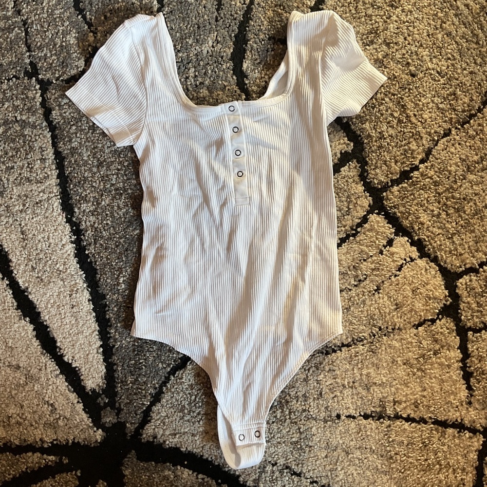 White Button Up Bodysuit